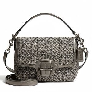 Coach Taylor Snakeskin Print Crossbody Shoulder Bag F26036 Gray